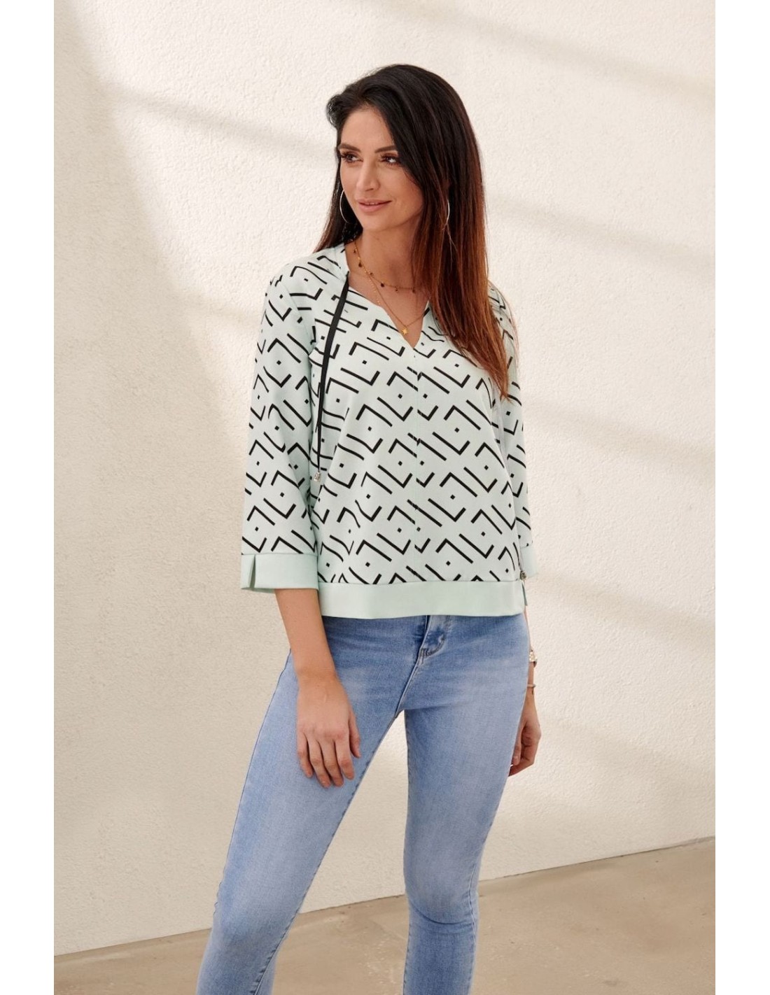 Bluza dama cu modele fistic 0466 - Magazin online - Boutique